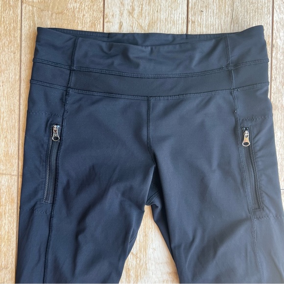 Lululemon Inspire Tight II Black Mesh Cropped Legging Luxtreme Size 6 - Picture 4 of 14